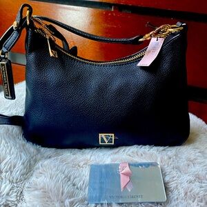 New black Victoria secret cross body shoulder bag, hand bag chain purse